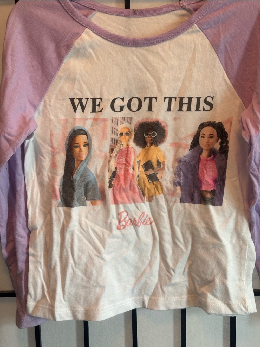 Barbie White & Lavender 'We Got This' Long Sleeve Tee